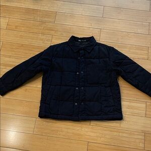 Big Kids Black Quilted Jacket Size 8-9 W Pockets Dark Gray interior Zara NWT